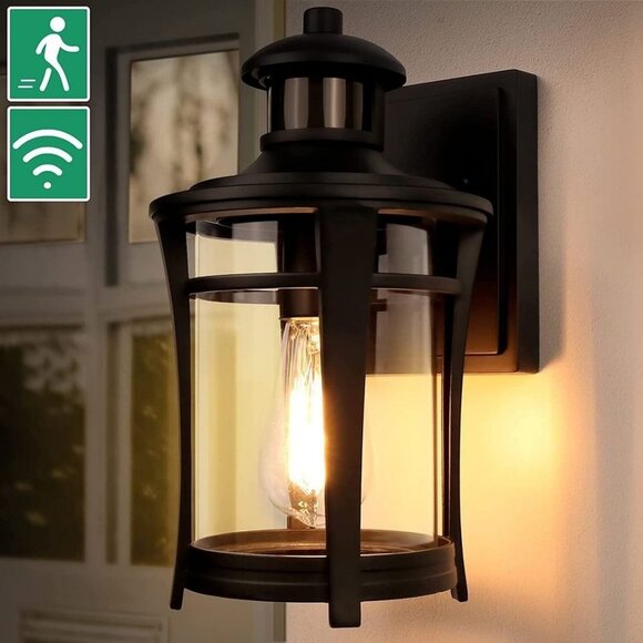 Motion Sensor Outdoor Lights, 3 Lighting Modes Porch Light Fixture for House, Du